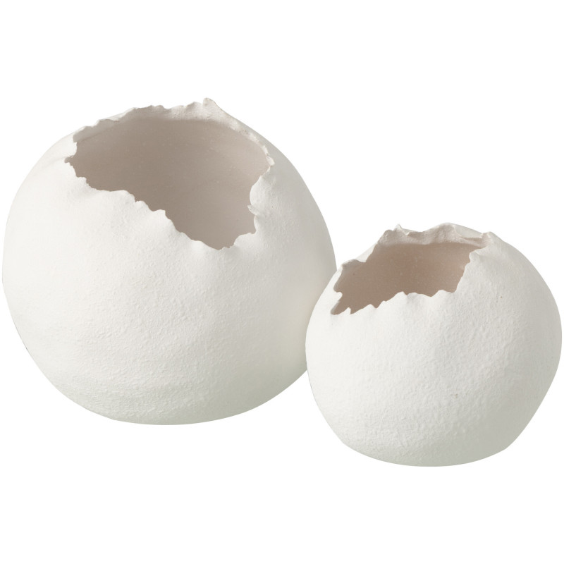 Cache-pot design irrégulier organique Boule Argile Blanc Calcis 