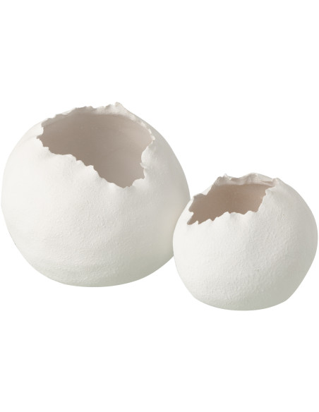 Cache-pot design irrégulier organique Boule Argile Blanc Calcis 