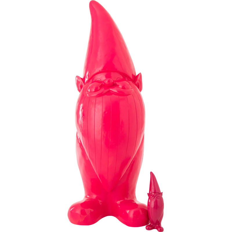 Grande Statue design Lutin H 142 cm Résine Rose fuchsia Malice 
