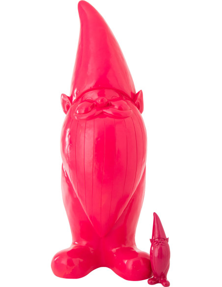 Grande Statue design Lutin H 142 cm Résine Rose fuchsia Malice 