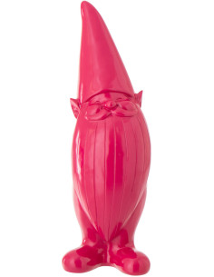 Statue design Lutin H 34 cm Résine Rose fuchsia Malice 
