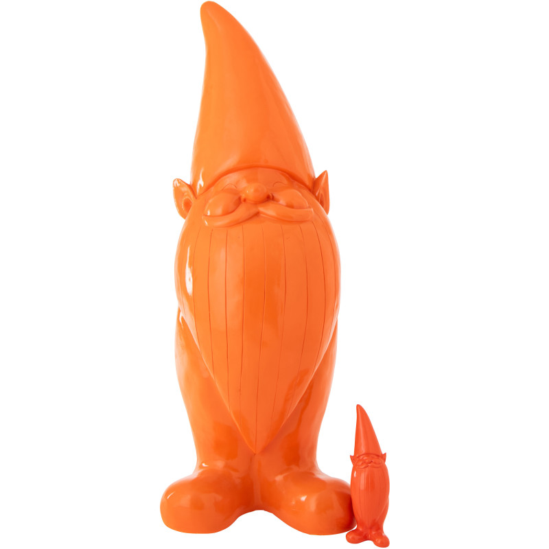 Grande Statue design Lutin H 142 cm Résine Orange Malice 