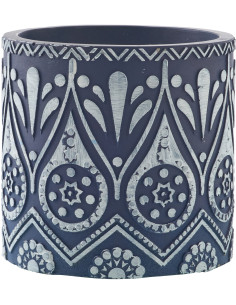 Bougie style méditerrannéen Citronnelle 25 H Terre cuite Bleu Blanc Cire Rivéa 