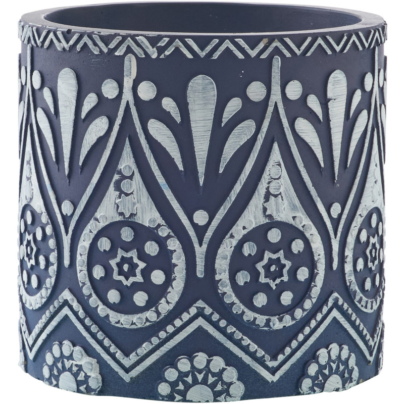 Bougie style méditerrannéen Citronnelle 25 H Terre cuite Bleu Blanc Cire Rivéa 