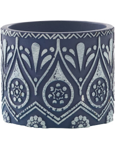 Bougie style méditerrannéen Citronnelle 22 H Terre cuite Bleu Blanc Cire Rivéa 