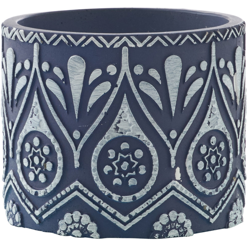 Bougie style méditerrannéen Citronnelle 22 H Terre cuite Bleu Blanc Cire Rivéa 