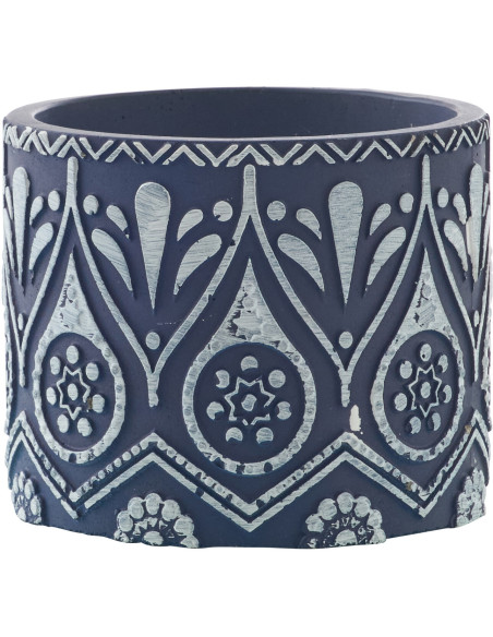 Bougie style méditerrannéen Citronnelle 22 H Terre cuite Bleu Blanc Cire Rivéa 