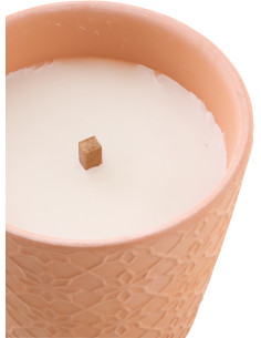 Bougie bohème Citronnelle 22 H Terre cuite Terracotta Motif fleurs Cire Natulea 