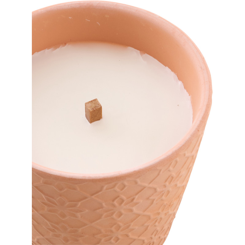 Bougie bohème Citronnelle 22 H Terre cuite Terracotta Motif fleurs Cire Natulea 
