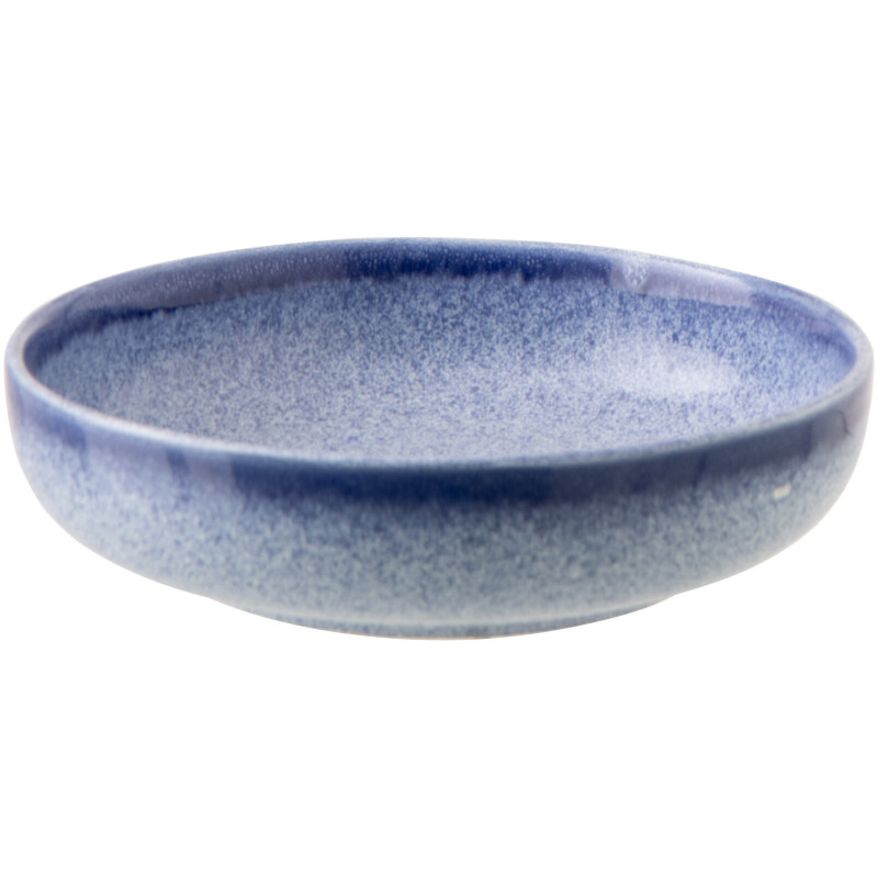 Assiette creuse japandi minimaliste Ronde 20 cm Grès Bleu Luna 