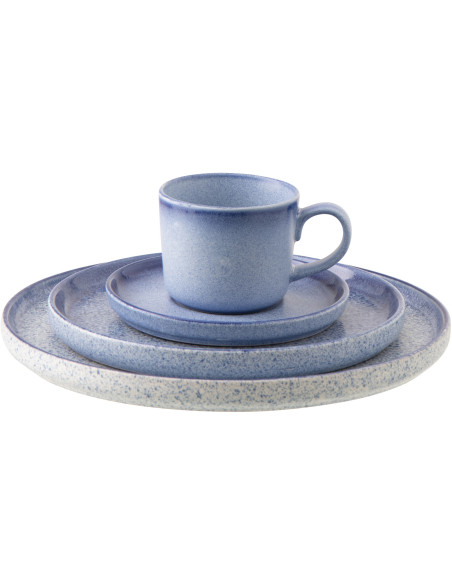 Assiette plate Japandi minimaliste Ronde 26 cm Grès Bleu Luna 