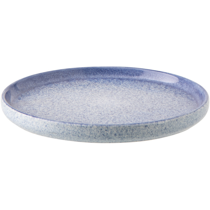 Assiette à dessert Japandi minimaliste Ronde 21 cm Grès Bleu Luna 