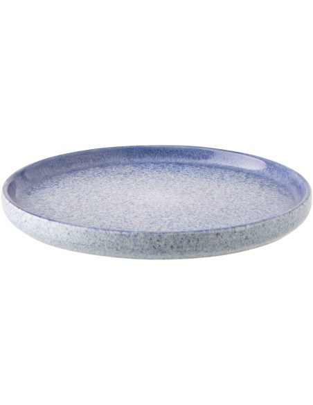 Assiette à dessert Japandi minimaliste Ronde 21 cm Grès Bleu Luna 