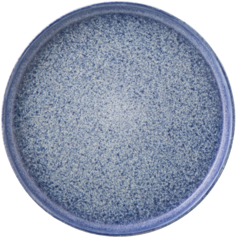 Assiette à dessert Japandi minimaliste Ronde 21 cm Grès Bleu Luna 