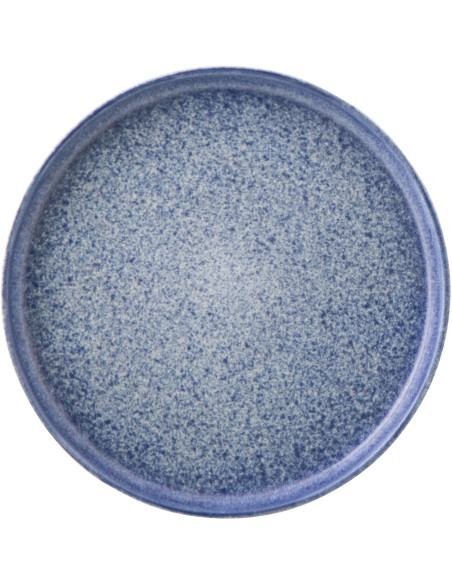 Assiette à dessert Japandi minimaliste Ronde 21 cm Grès Bleu Luna 