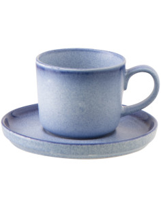 Tasse à café Japandi minimaliste 220 ml Grès Bleu Luna 