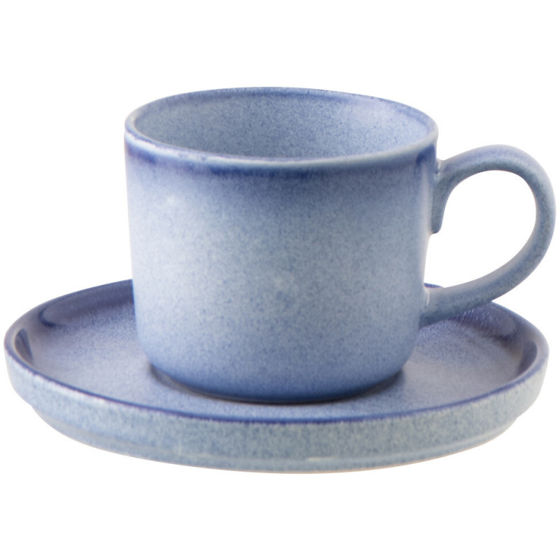 Tasse à café Japandi minimaliste 220 ml Grès Bleu Luna 