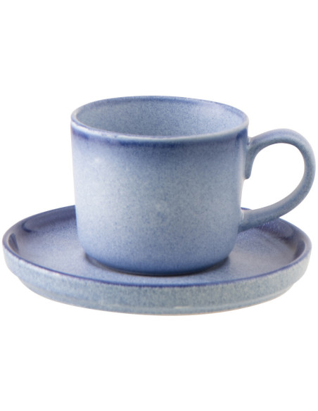 Tasse à café Japandi minimaliste 220 ml Grès Bleu Luna 