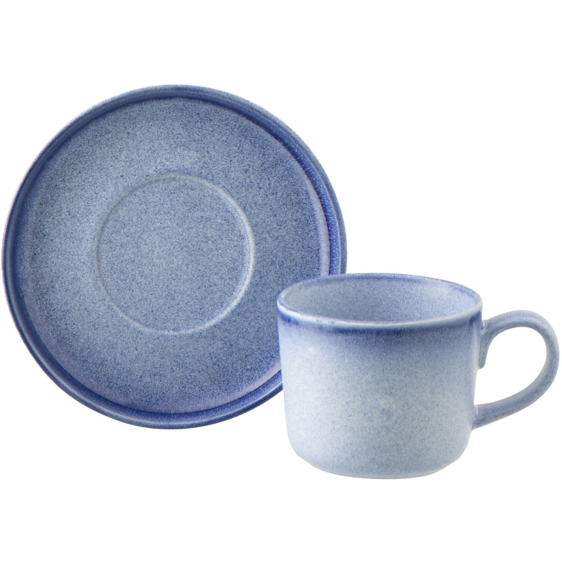 Tasse à café Japandi minimaliste 220 ml Grès Bleu Luna 