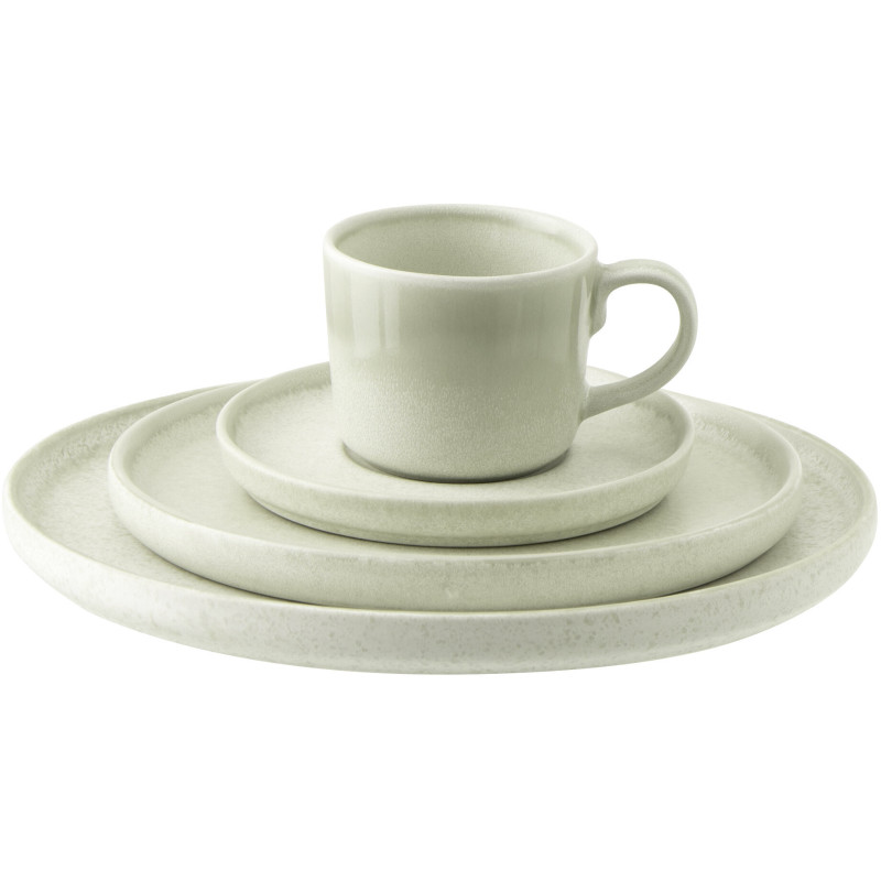 Assiette plate Japandi minimaliste Ronde 26 cm Grès Vert clair Luna 