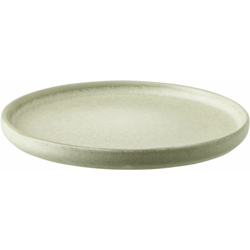 Assiette à dessert Japandi minimaliste Ronde 21 cm Grès Vert clair Luna 