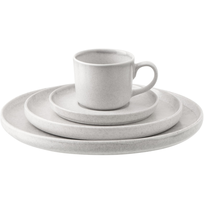 Assiette plate Japandi minimaliste Ronde 26 cm Grès Gris clair Luna 