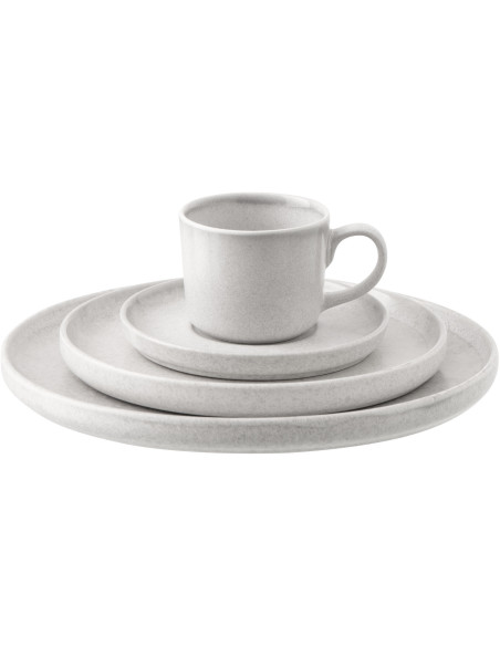 Assiette plate Japandi minimaliste Ronde 26 cm Grès Gris clair Luna 