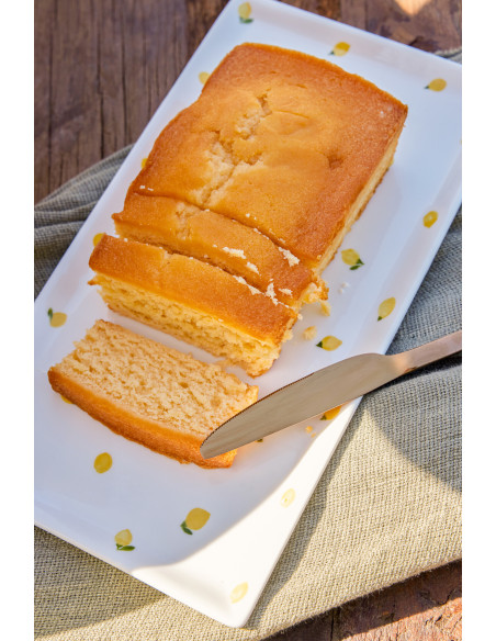 Lot de 2 Plateaux de service style méditerrannéen Rectangulaire 31 cm Céramique Blanc Jaune Motif citrons Fruttia 