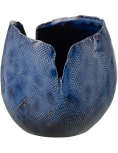 Vase original Bourgeon Organique H 19 cm Argile Bleu Thibault 