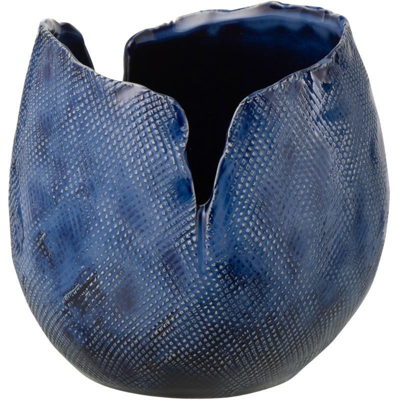 Vase original Bourgeon Organique H 19 cm Argile Bleu Thibault 