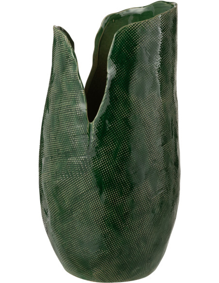 Vase original Bourgeon Organique H 46 cm Argile Vert foncé Thibault 