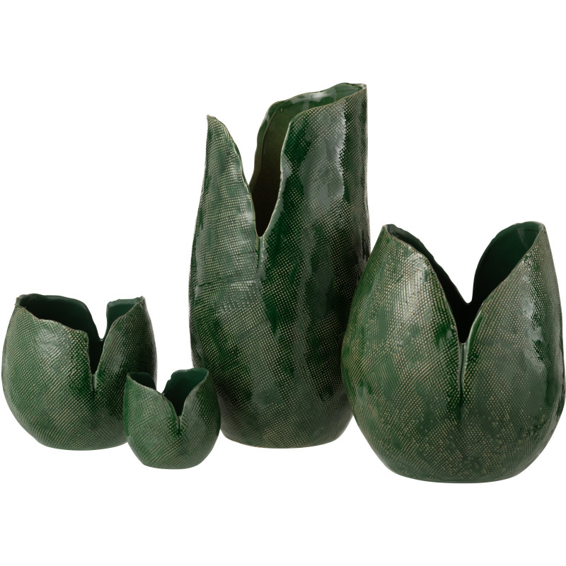 Vase original Bourgeon Organique H 46 cm Argile Vert foncé Thibault 