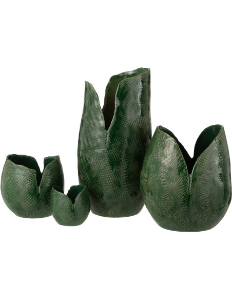 Vase original Bourgeon Organique H 46 cm Argile Vert foncé Thibault 