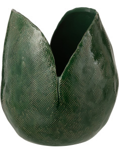 Vase original Bourgeon Organique H 30 cm Argile Vert foncé Thibault 