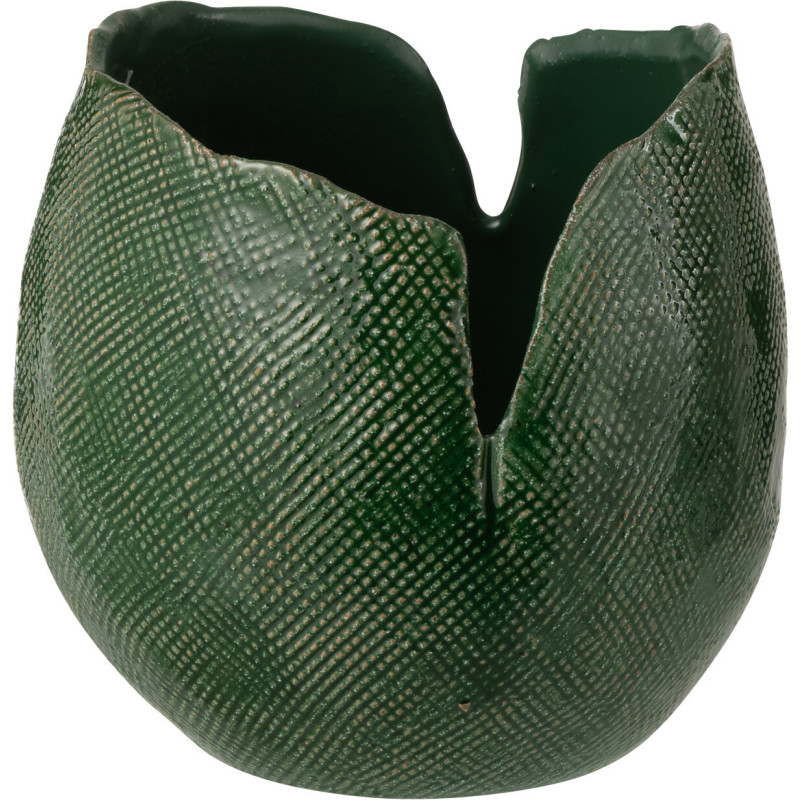 Vase original Bourgeon Organique H 19 cm Argile Vert foncé Thibault 