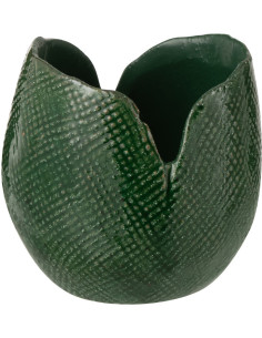 Vase original Bourgeon Organique H 11 cm Argile Vert foncé Thibault 