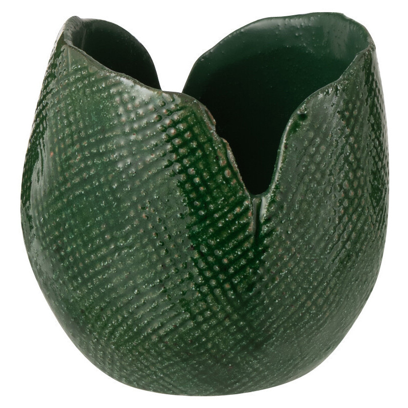 Vase original Bourgeon Organique H 11 cm Argile Vert foncé Thibault 