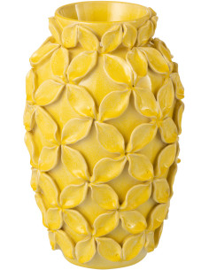 Vase design chic Fleurs Ovale H 32 cm Argile Jaune Héliorina 