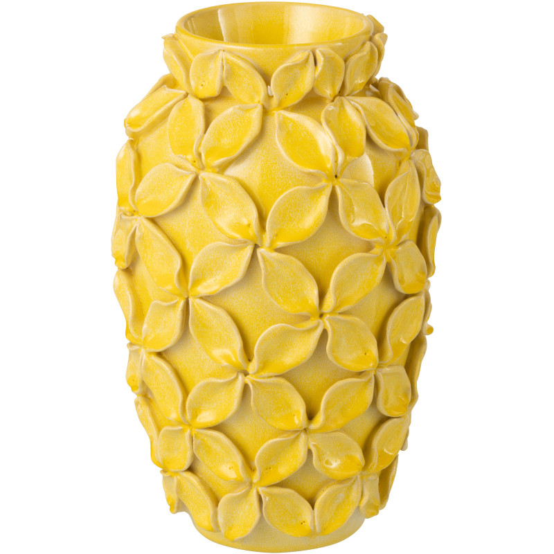 Vase design chic Fleurs Ovale H 32 cm Argile Jaune Héliorina 