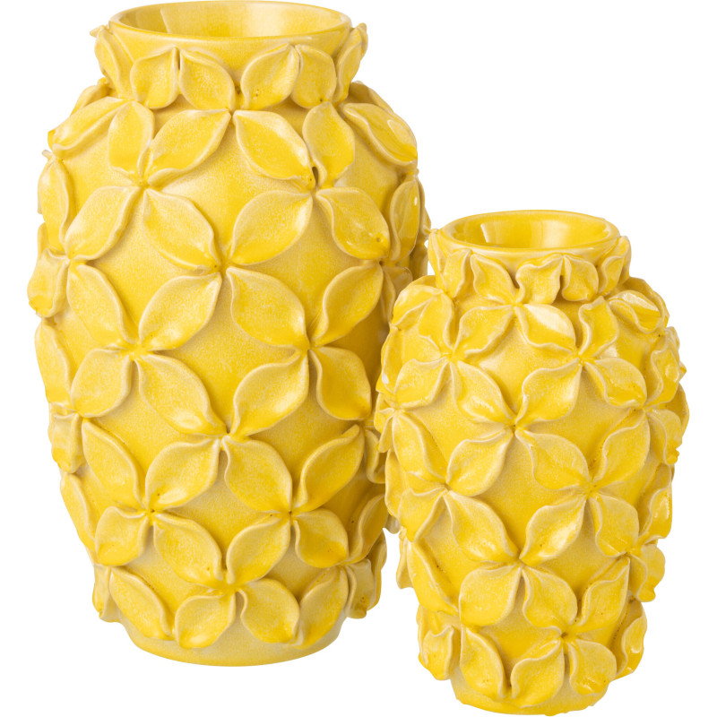 Vase design chic Fleurs Ovale H 32 cm Argile Jaune Héliorina 