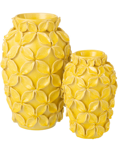 Vase design chic Fleurs Ovale H 32 cm Argile Jaune Héliorina 