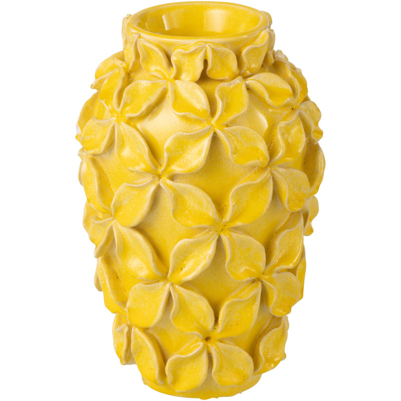 Vase design chic Fleurs Ovale H 23 cm Argile Jaune Héliorina 