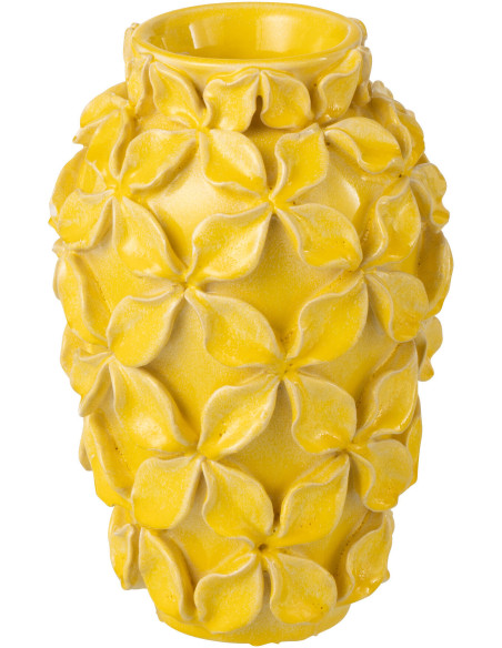 Vase design chic Fleurs Ovale H 23 cm Argile Jaune Héliorina 