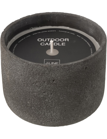 Grande Bougie d'extérieur ethnique chic 47 H Ciment Gris foncé Cire Nayara 
