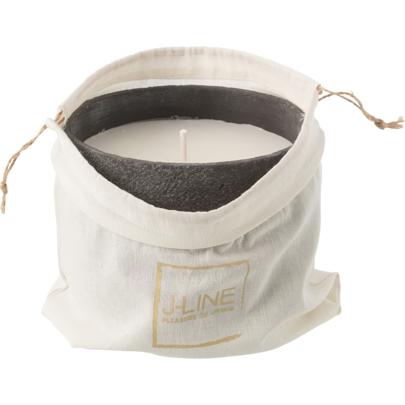 Grande Bougie d'extérieur ethnique chic 47 H Ciment Gris foncé Cire Nayara 