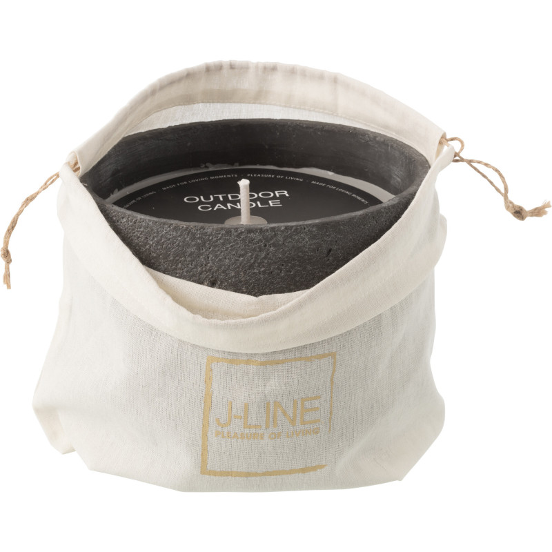 Grande Bougie d'extérieur ethnique chic 47 H Ciment Gris foncé Cire Nayara 