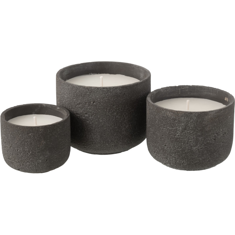 Grande Bougie d'extérieur ethnique chic 47 H Ciment Gris foncé Cire Nayara 