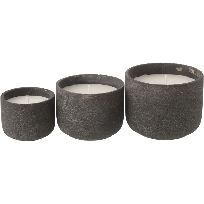 Grande Bougie d'extérieur ethnique chic 47 H Ciment Gris foncé Cire Nayara 
