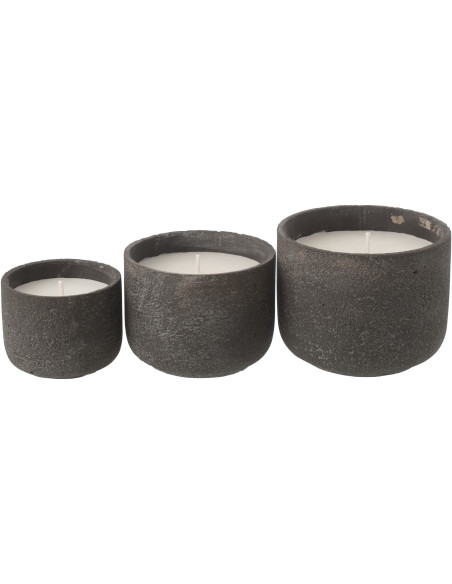 Grande Bougie d'extérieur ethnique chic 47 H Ciment Gris foncé Cire Nayara 