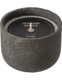 Bougie d'extérieur ethnique chic 31 H Ciment Gris foncé Cire Nayara 